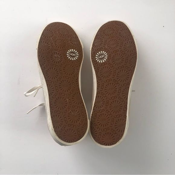 UGG Evera wool shearling lined low top canvas and leather sneaker woman size 8.5 - Picture 5 of 9